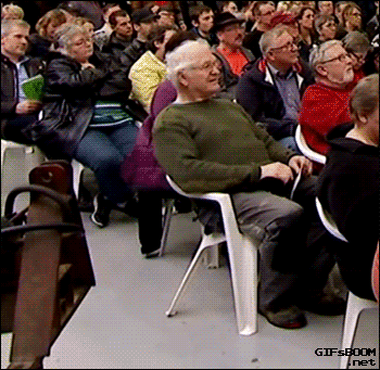 old man falling from a chair